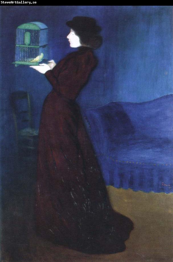 Jozsef Rippl-Ronai woman with a birdcage